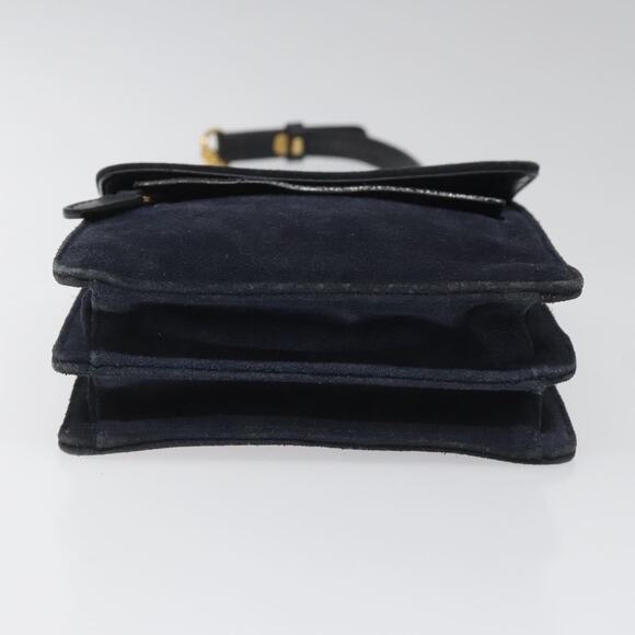 GUCCI Shoulder Bag Suede Navy - Picture 9 of 13